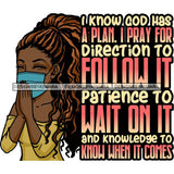 Black Woman Praying God Quotes Face Mask Begging Prayers Save Life Mujer Orando a Dios SVG Vector Clipart Cutting Files