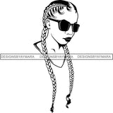 Afro Woman Braids Dreads Dreadlocks Hairstyle SVG Cut Files For Silhouette and Cricut