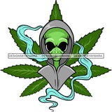 Ganja Narcotic Joint Blunt Weed Leaf Hydroponics Cannabis Woman Smoking Grass Marijuana SVG Cut Files