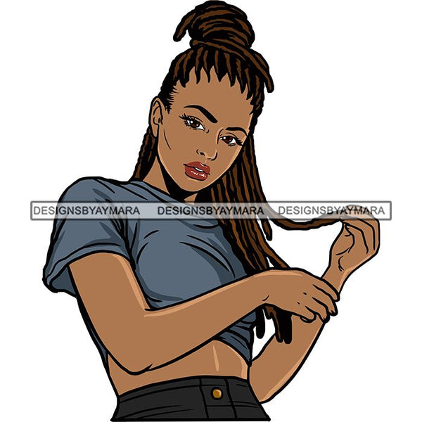 Afro Woman Braids Dreadlocks Sister-Locks Dreads Locks Hairstyle .SVG Cut Files For Silhouette and Cricut