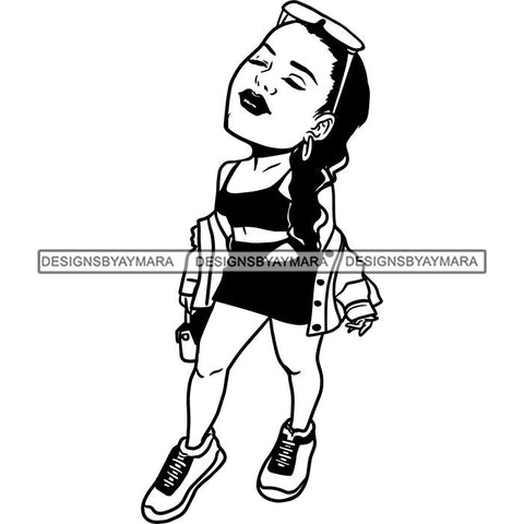 Fashion Woman Model Posing Summer Outfit Vogue Goddess Glamour Trendy Clothing Vector SVG Cutting Files