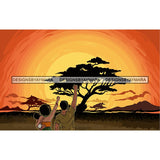 African American Woman Goddess Safari Savanna Africa Continent SVG Files For Cutting and More!
