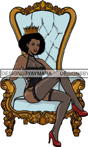 Afro Queen Goddess Melanin Nubian Glamour .PNG Print Files Not For Cutting