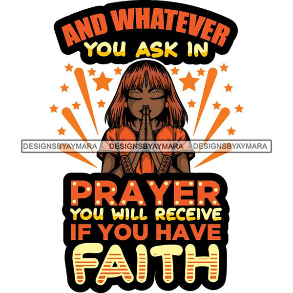 Afro Lola Woman Praying God Lord Prayers Pray Quotes Believe Church .SVG PNG JPG Clipart Vector Cutting Files