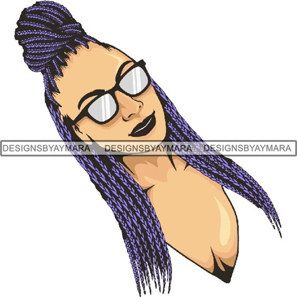 Afro Woman Braids Dreads Dreadlocks Hairstyle PNG Print File Not For Cutting