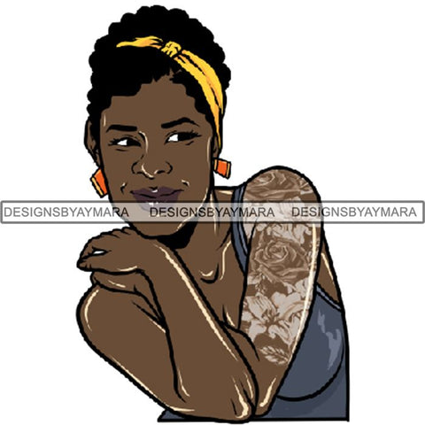 Afro Woman Tattoo Sexy Melanin Nubian Goddess PNG Files For Print Not For Cutting