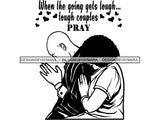 Black Couple Praying God Together SVG  Cut Files