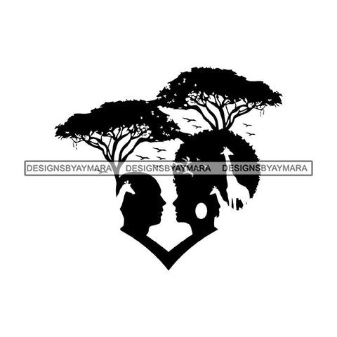 Sensual African Artwork Proud Roots Sexy Couple Safari Savanna Africa Continent Exotic Environment  SVG Files For Cutting and More!