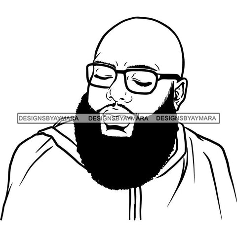 Attractive Man Bearded Hipster Model Fashion Male Guy Stylish Mustache Close-up Sexy Macho Manly SVG Files For Cutting