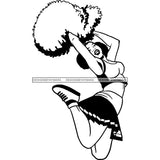 Afro Cheerleader Woman SVG Cutting Files For Silhouette Cricut and More