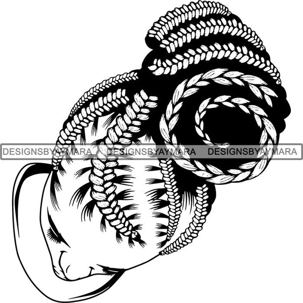 Afro Woman Braids Dreads Dreadlocks Hairstyle SVG Cut Files For Silhouette and Cricut