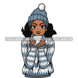 Afro Lola Christmas Winter Hot Coffee Cocoa Mood .SVG Cutting Files For Silhouette and Cricut and More!