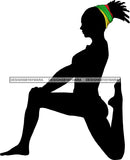 Afro Woman Silhouette Doing Yoga Meditating Relax Meditate .SVG Cutting Files For Silhouette Cricut and More!