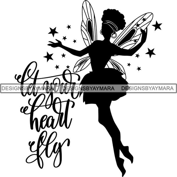 Afro Fairy Fantasy Magic SVG Cut Files For Silhouette and Cricut