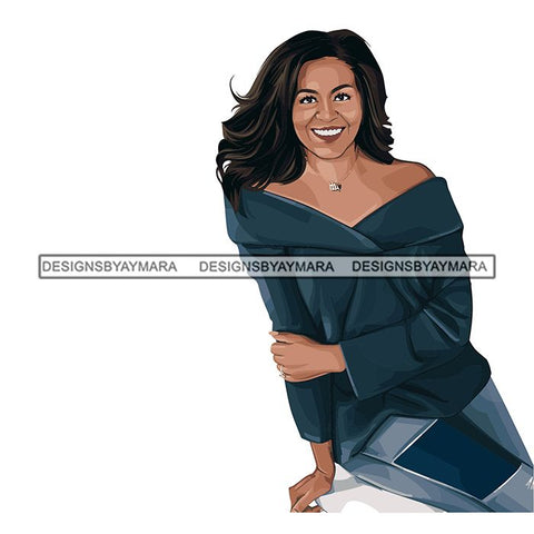 Michelle Obama African American Leader Proud Roots .SVG Clipart Vector Cutting Files