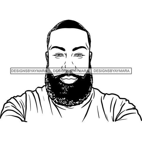 Attractive Man Bearded Hipster Model Fashion Male Guy Stylish Mustache Close-up Sexy Macho Manly SVG Files For Cutting