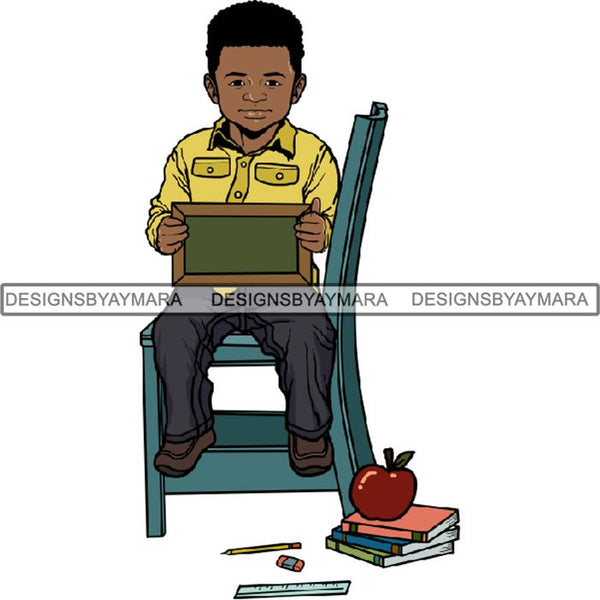 Back to School Kid Student Education Supplies .PNG Print File Not For Cutting
