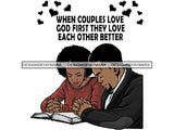 Black Couple Praying God Together PNG File For Print Not For Cutting