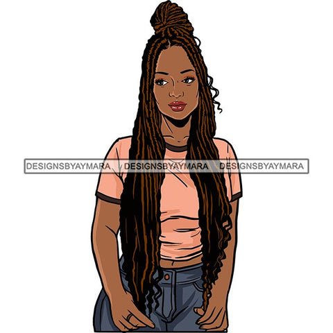 Afro Woman Braids Dreadlocks Sister-Locks Dreads Locks Hairstyle .SVG Cut Files For Silhouette and Cricut