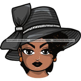 Afro Lola Wearing Hat Church Lady .SVG Clipart Vector Cutting Files