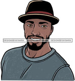 Attractive Black Man Bearded Hipster Model Fashion Male Guy Hombre Masculino Guapo Stylish Close-up Sexy Macho Manly SVG Files For Cutting