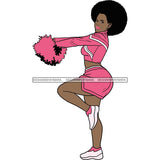 Afro Cheerleader Woman SVG Cutting Files For Silhouette Cricut and More