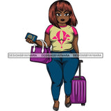 Afro Thick Curvy Lola Trip Vacation Mode Getaway .SVG Cutting Files For Silhouette and Cricut and More!