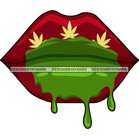 Weed Leaf Sexy Lips Cannabis Medical Marijuana Joint Blunt High Life SVG Cutting Files