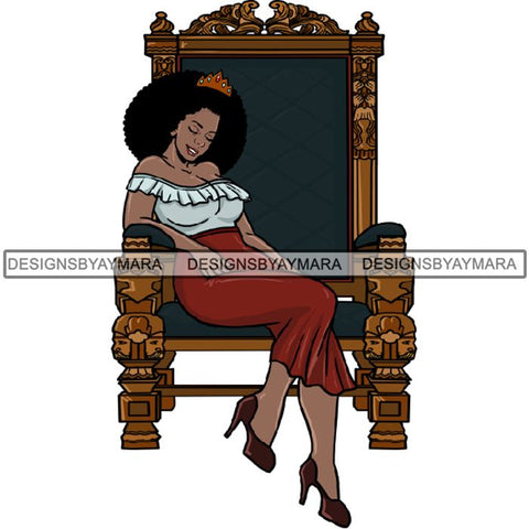 Afro Queen Goddess Melanin Nubian Glamour .PNG Print Files Not For Cutting