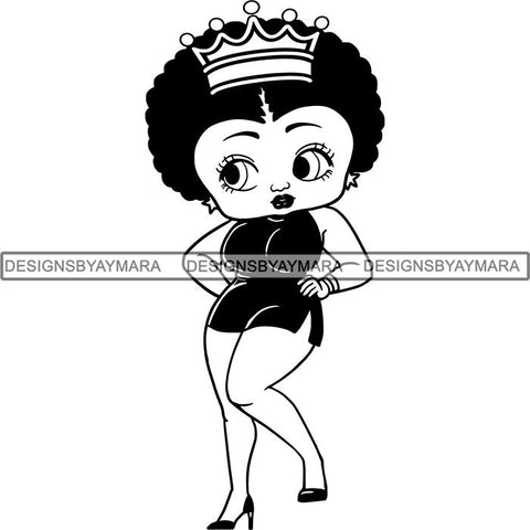 Afro Sexy Queen Betty SVG Cutting Files For Cricut and Silhouette