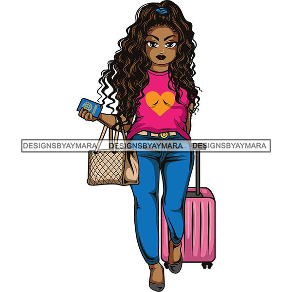 Lola Travel Vacation Getaway Black Proud Woman Traveling .SVG Cutting Files For Silhouette and Cricut and More!