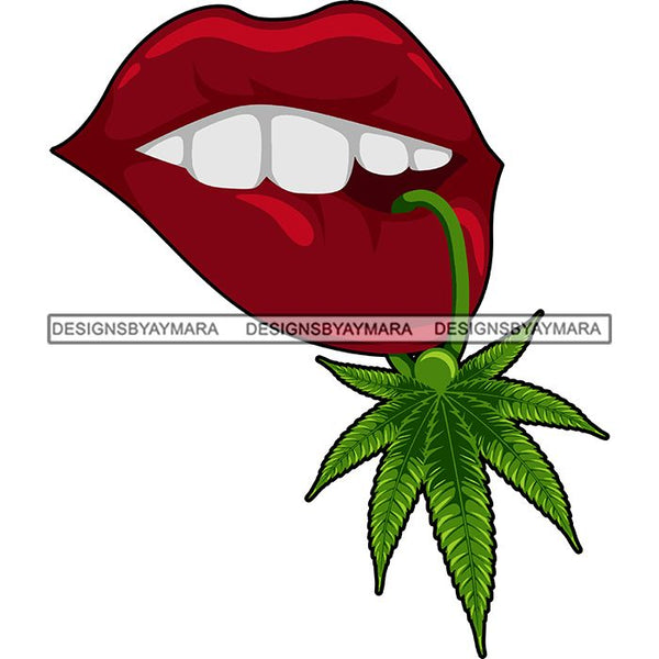 Weed Leaf Sexy Lips Cannabis Medical Marijuana Joint Blunt High Life SVG Cutting Files