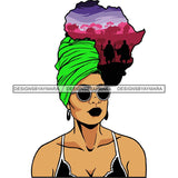 Safari Goddess Africa Continent African American Woman Savanna Animals Hair SVG Cutting Files.