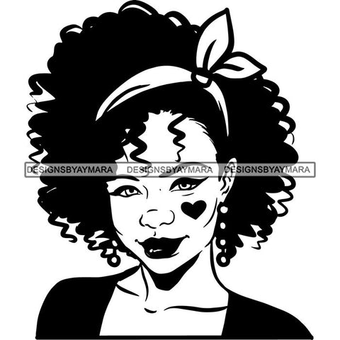 Ebony Afro Woman Nubian Melanin Brown Skin Makeup Model Glasses Accesories SVG Cut Files