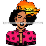 African American Woman Goddess Safari Savanna Africa Continent SVG Files For Cutting and More!