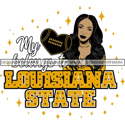 Louisiana State Collage Football Melanin SVG Cutting Files For Silhouette Cricut and More