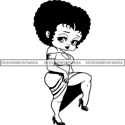 Afro Sexy Queen Betty SVG Cutting Files For Cricut and Silhouette