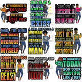 Bundle 9 Lola Afro Beautiful Black Proud Woman Life Quotes .SVG Cutting Files For Silhouette and Cricut and More!
