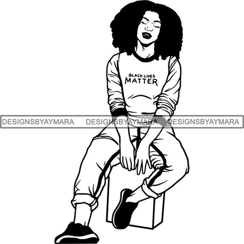 Afro Sexy Goddess Melanin Woman Queen Tattoo SVG Cut Files For Silhouette and Cricut