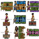 Bundle 9 Afro Lola Black History Month Quotes .SVG Clipart Vector Cutting Files For Circuit Silhouette Cricut and More!