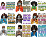 Bundle 9 Afro Lola Praying God For Strength Protection Quotes Sad Crying Pain Face Mask Begging Prayers Virus SVG Vector Clipart Cutting Files