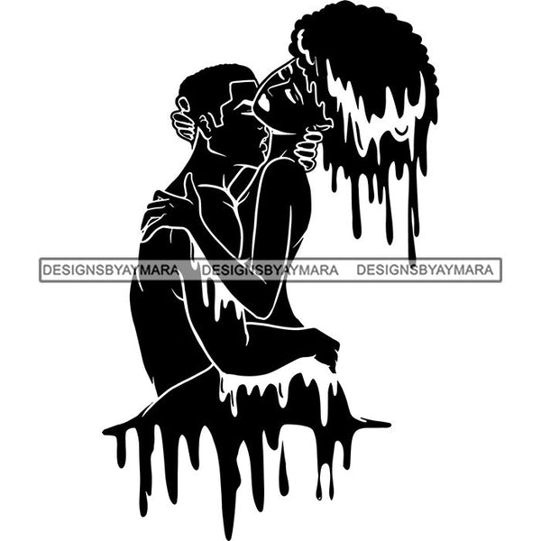 Sensual African Couple Silhouette Goddess Safari Africa Nature Exotic Culture SVG Cutting Files.