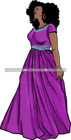 Afro Beautiful Woman Fashion Female Girl Model Dress Goddess Diva Classy Lady .SVG Cut Files For Silhouette Cricut and More!
