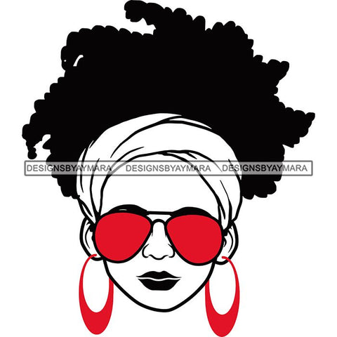 Afro Lola Boss Lady Dope Diva Glamour Wearing Glasses Accesories .SVG Cut Files