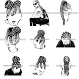 Super Bundle 100 Afro Woman Braids Dreads Dreadlocks Hairstyle SVG Cut Files For Silhouette and Cricut