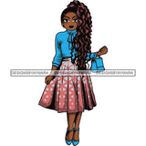 Afro Lola Classy Fashion Girl Fashionable Woman .SVG Clipart Cutting Files For Silhouette and Cricut and More!