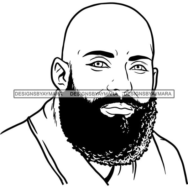 Attractive Man Bearded Hipster Model Fashion Male Guy Stylish Mustache Close-up Sexy Macho Manly SVG Files For Cutting