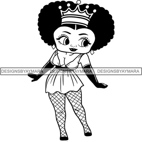 Afro Sexy Queen Betty SVG Cutting Files For Cricut and Silhouette