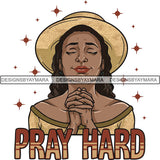 Afro Woman Praying God Lord Faith SVG Cutting Files For Silhouette Cricut and More