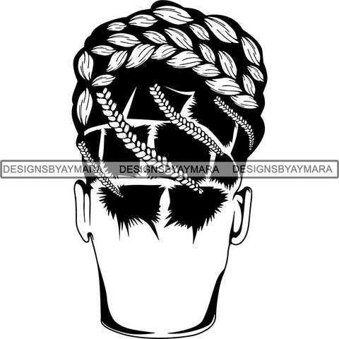 Afro Woman Braids Dreads Dreadlocks Hairstyle SVG Cut Files For Silhouette and Cricut